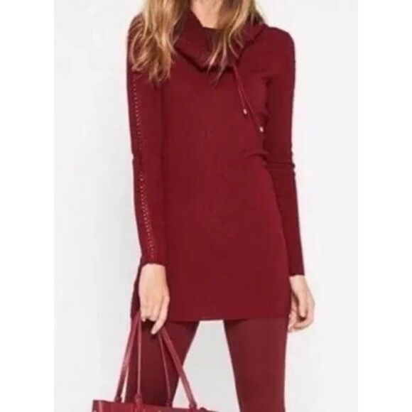 White House | Black Market Whbm Maroon Thick Cowl Neck Long Sleeve Sweater Size - Picture 1 of 11
